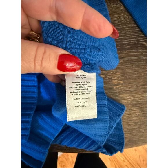 Talbots Royal Blue Textured Mock Neck Sweater sz 2X EUC - Picture 7 of 7